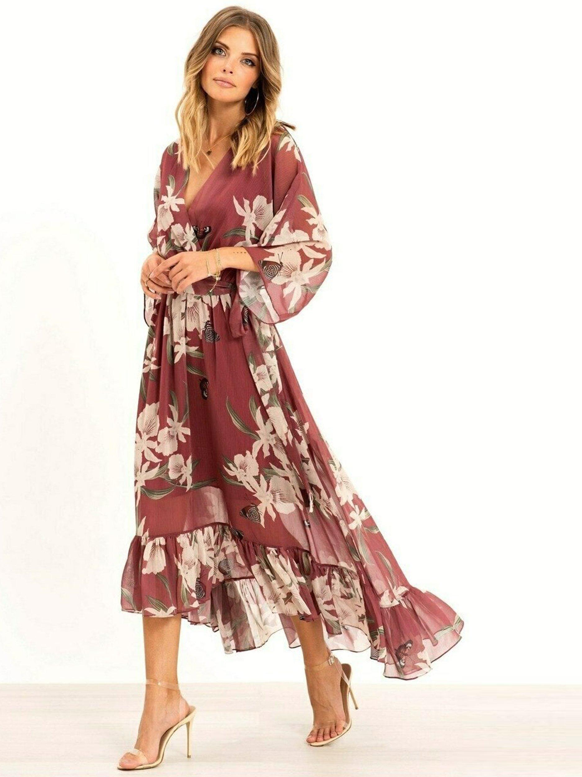 YASMINE™ - Robe Kimono Longue Élégante