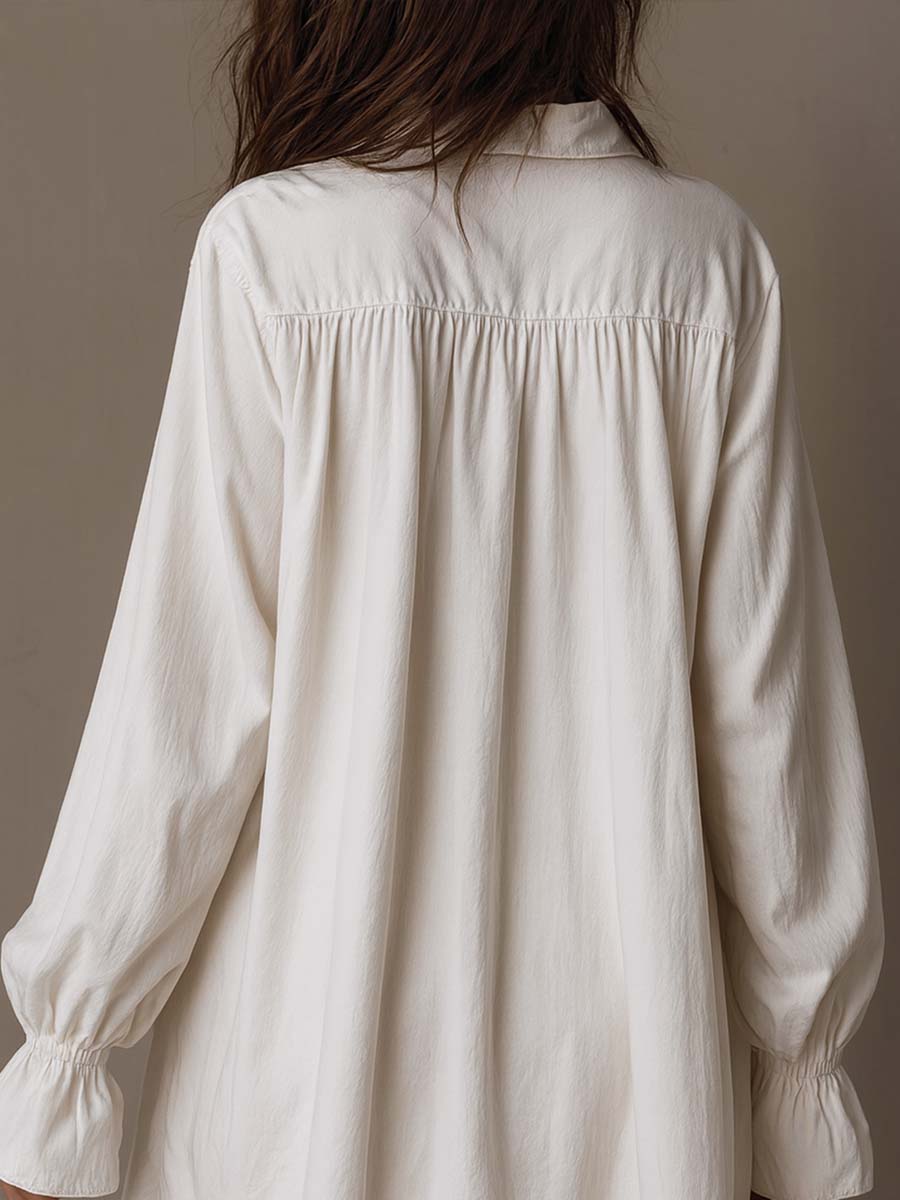 Judith | Retro Lace Irregular Hem Long-Sleeve Dress