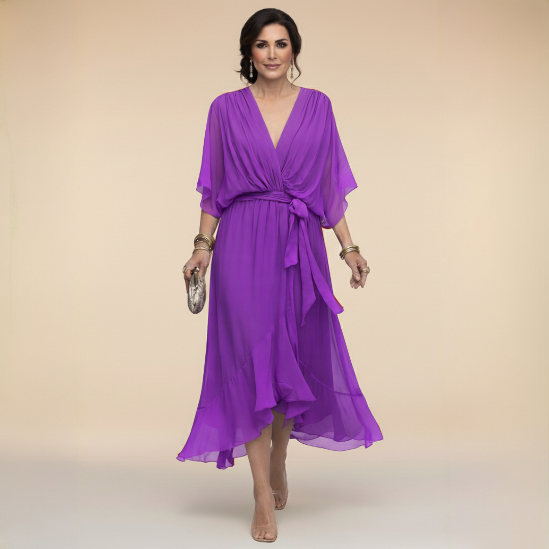 Vivienne | V-Neck Chiffon Dress