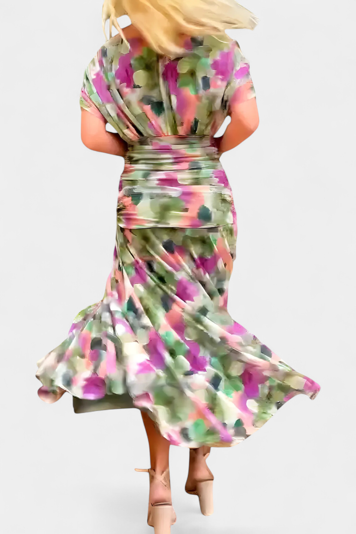 Gloria | Robe longue fleurie col en V