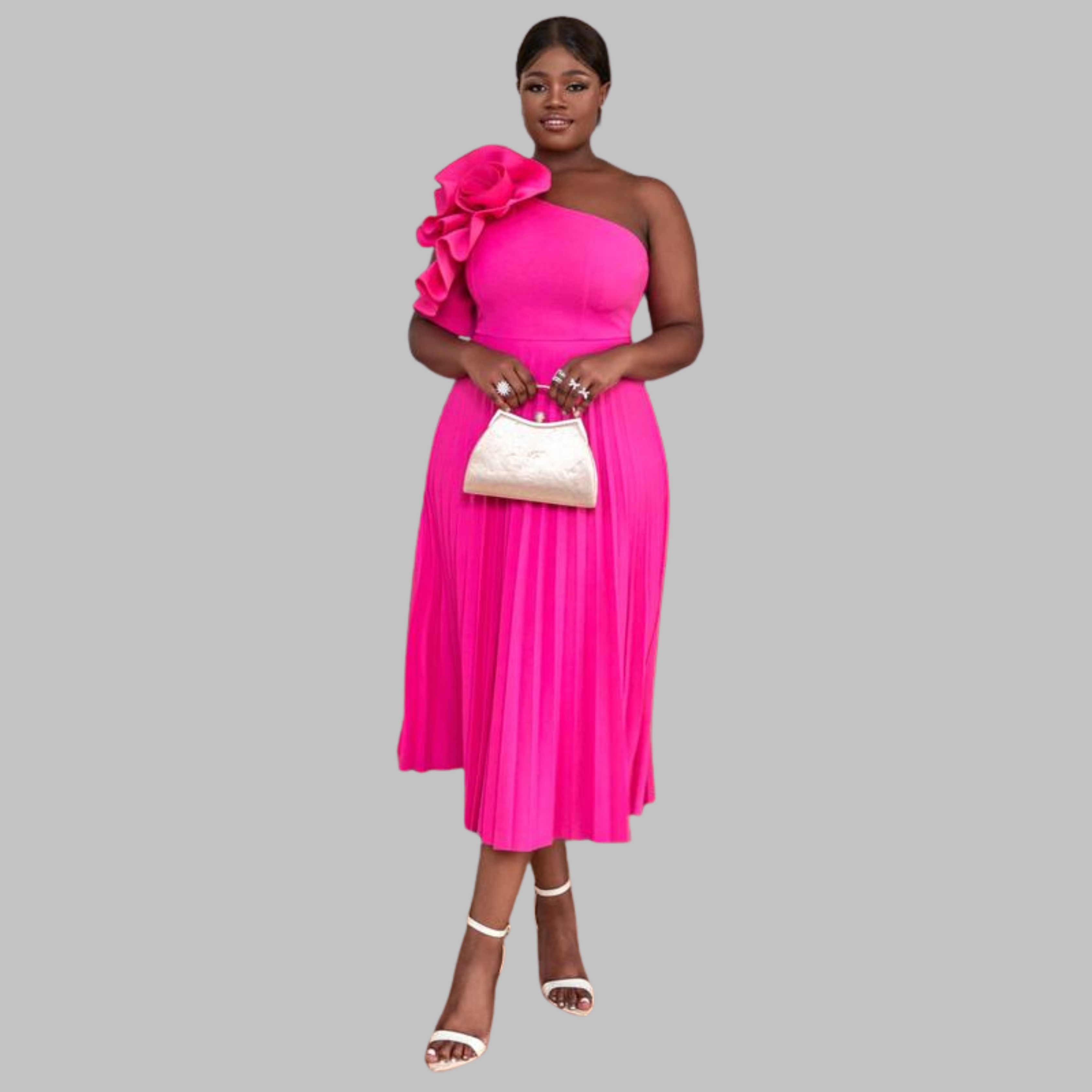 MINERVA™ - Robe de Soirée Grande Taille Élégante Asymétrique à Volants