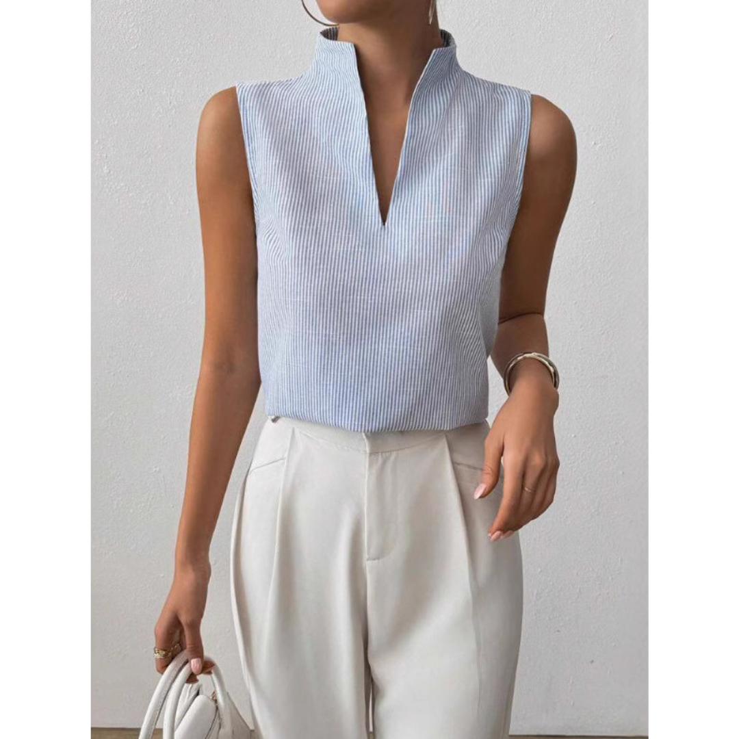 BLESSICA™ – Classic Sleeveless Striped Top