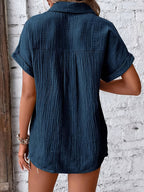 Emery | Textured Button-Up Summer Blouse