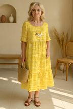 Pauline | Short Sleeve Midi Dress