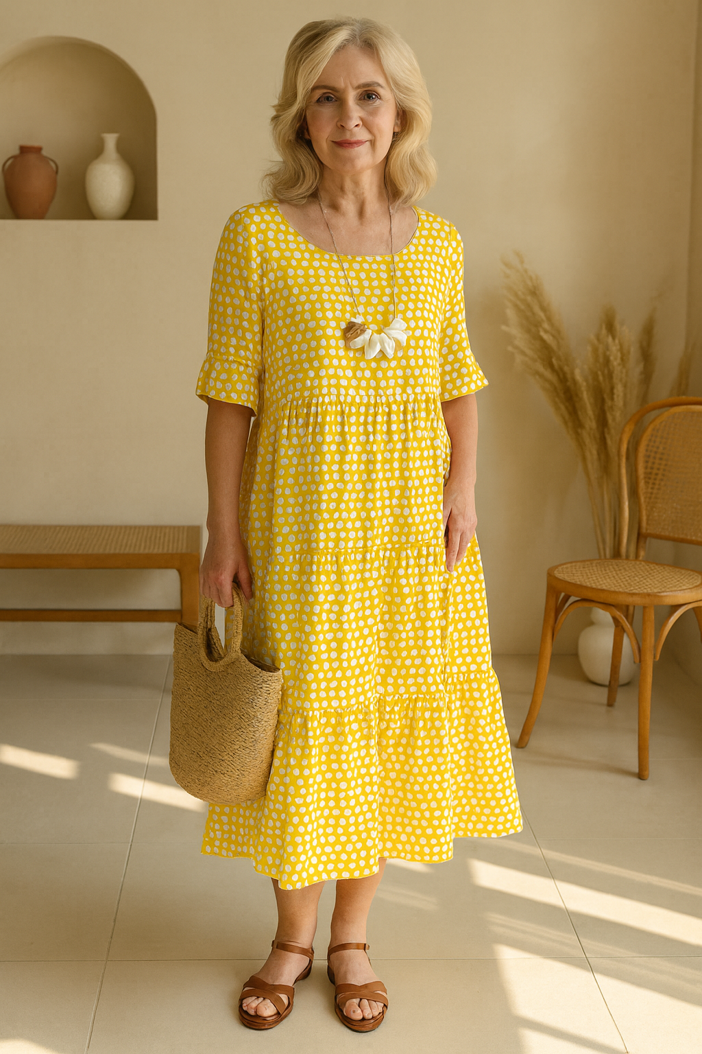 Pauline | Short Sleeve Midi Dress