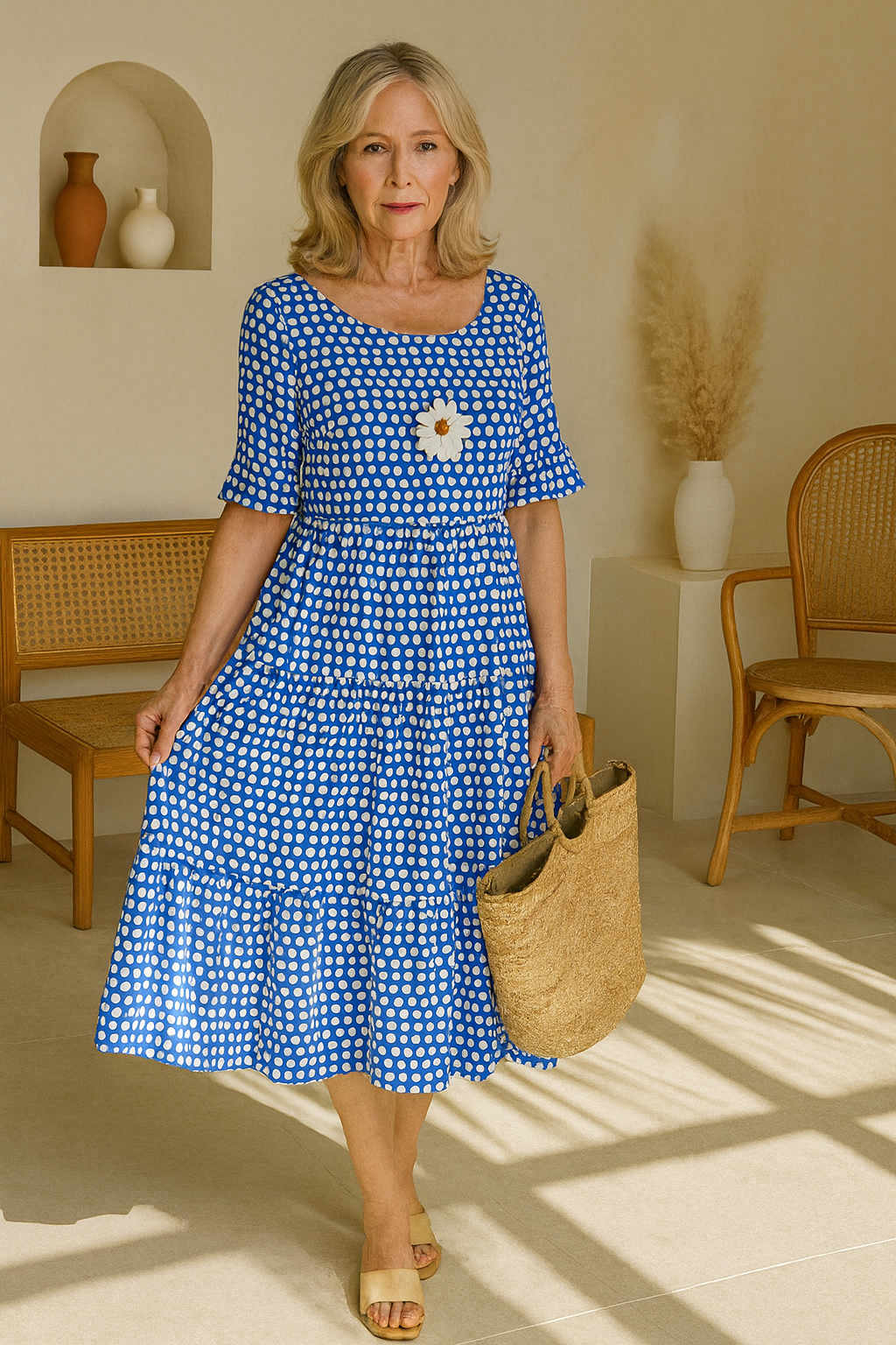 Pauline | Short Sleeve Midi Dress