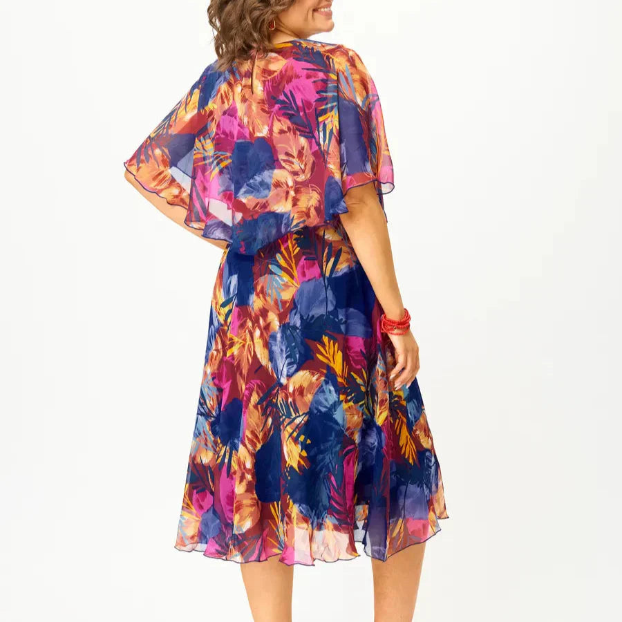 Evelyn | Robe midi en mousseline grande taille