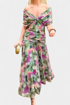 Gloria | Robe longue fleurie col en V