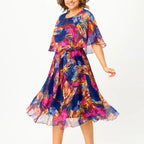 Evelyn | Robe midi en mousseline grande taille