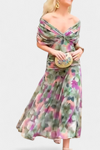 Gloria | Robe longue fleurie col en V
