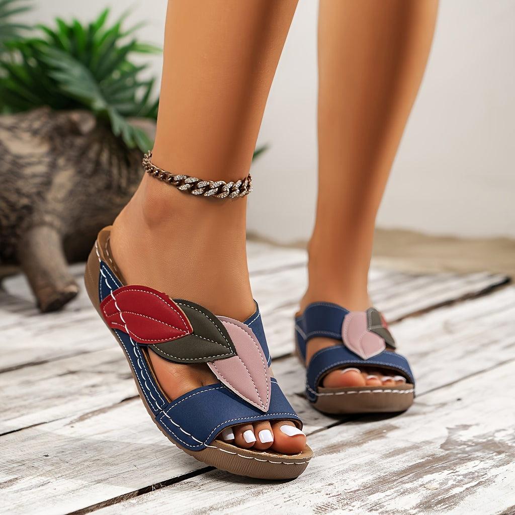 Elara | Sandales Confort à Brides et Feuilles Vintage