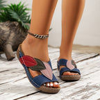 Elara | Sandales Confort à Brides et Feuilles Vintage