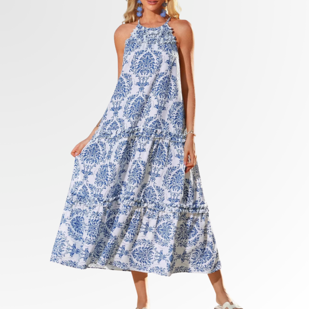 Lorraine | Boho Halter Maxi Dress