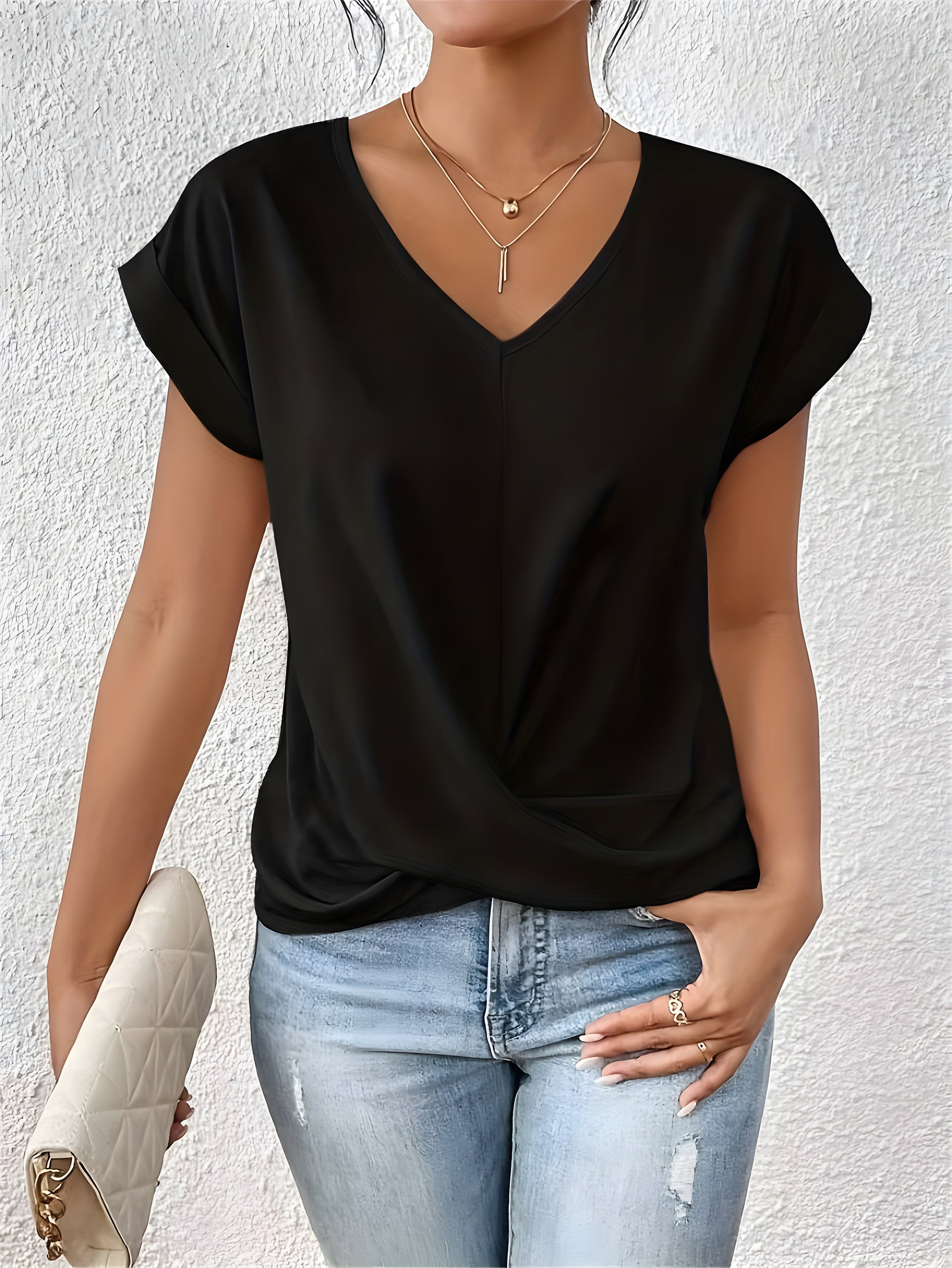 MEIKA™ – Haut col V classique torsadé