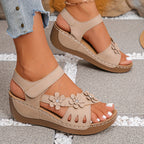 Elowen | Floral Grace Wedge Sandals