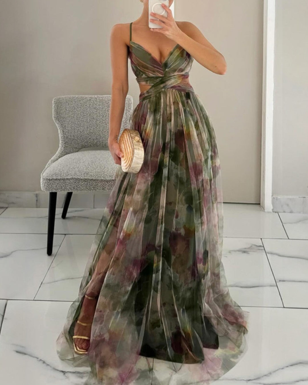 Donna | Robe longue enchanteresse à imprimé floral