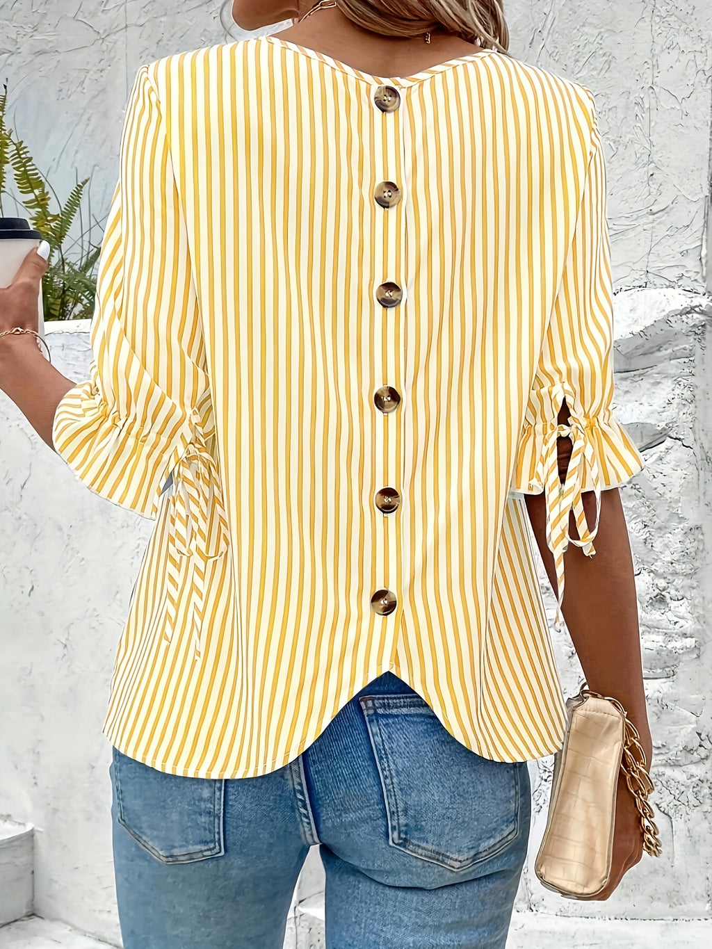 Savannah | Blouse élégante rayée à boutons