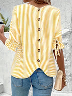 Savannah | Blouse élégante rayée à boutons