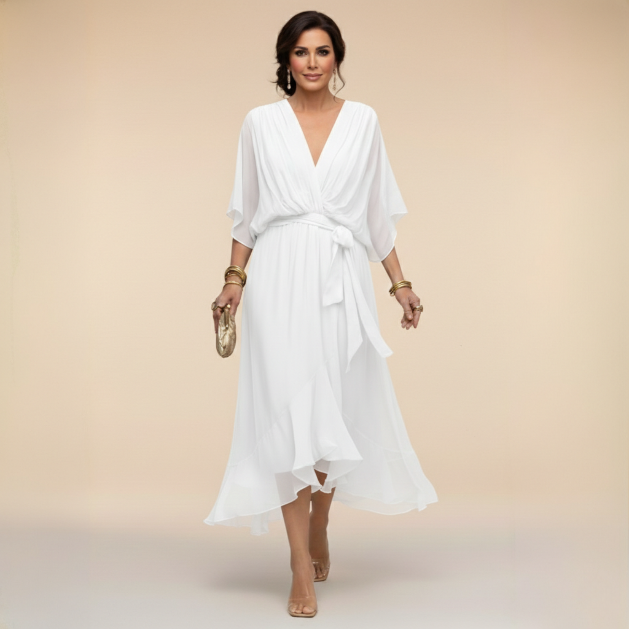 Vivienne | V-Neck Chiffon Dress