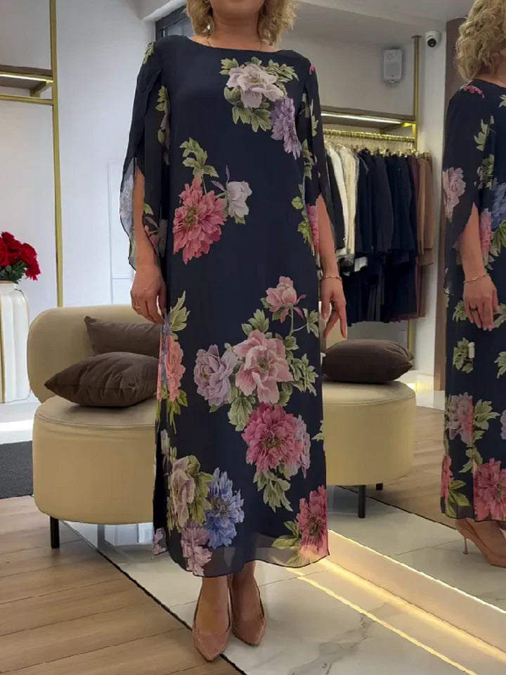 Bernadette | Robe longue en mousseline à imprimé floral
