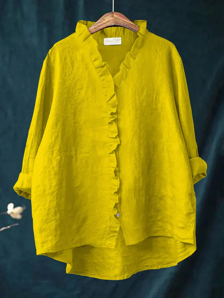 Géraldine | Chemise à col froufrou