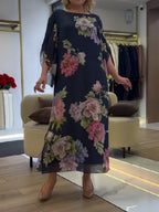 Bernadette | Robe longue en mousseline à imprimé floral