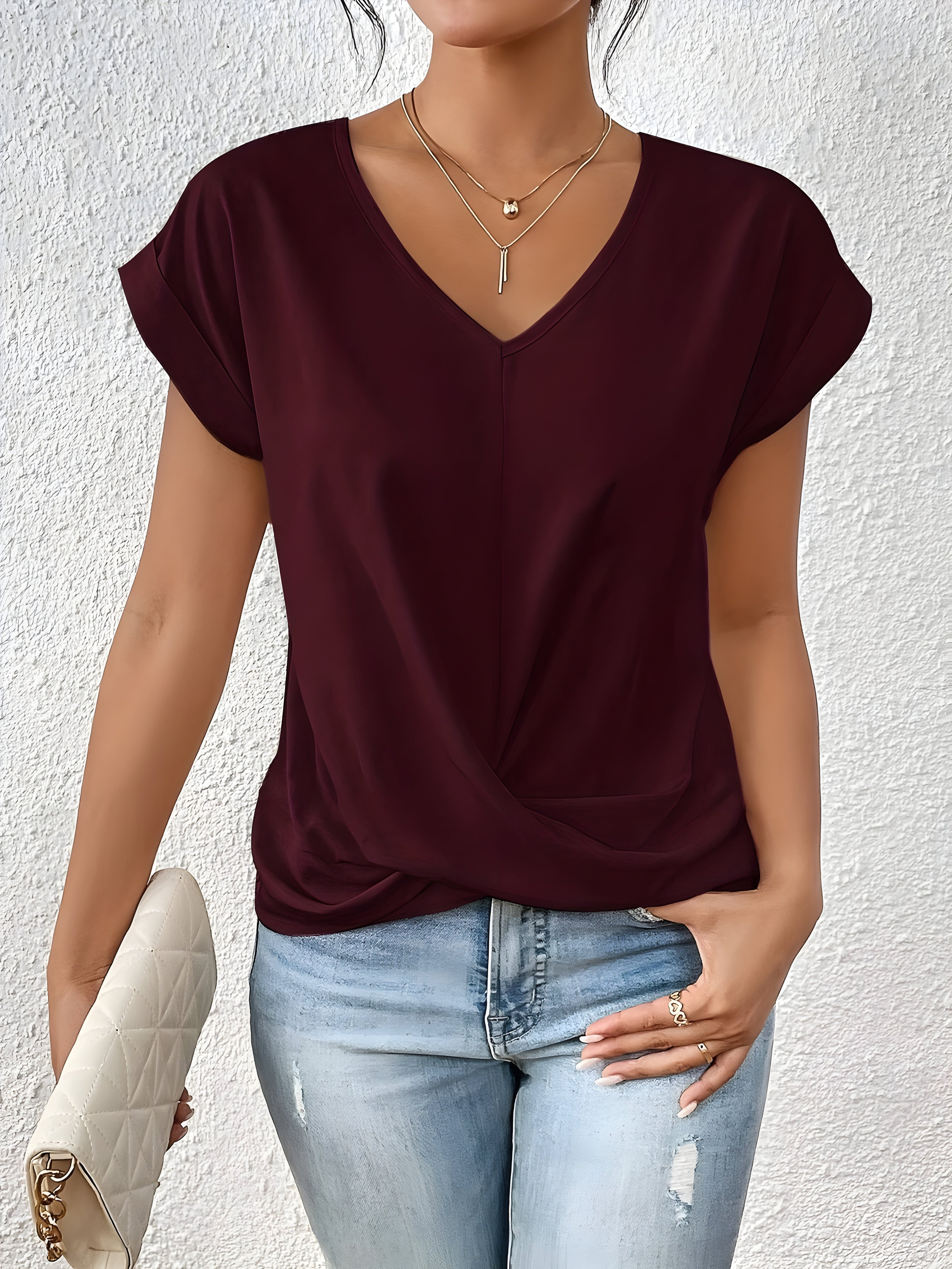 MEIKA™ – Haut col V classique torsadé