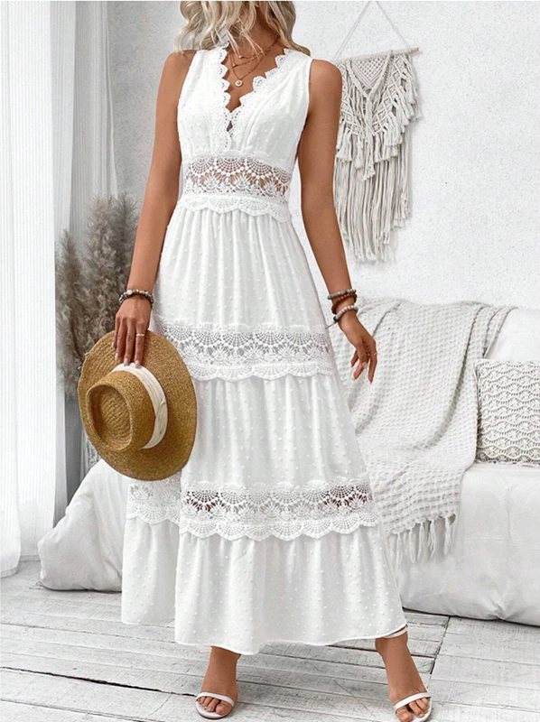 MAIKA™ - Robe en dentelle à col en V