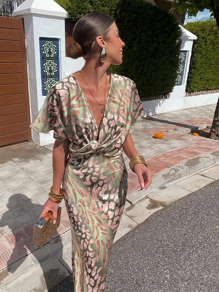 Frances | Robe longue torsadée sur le devant