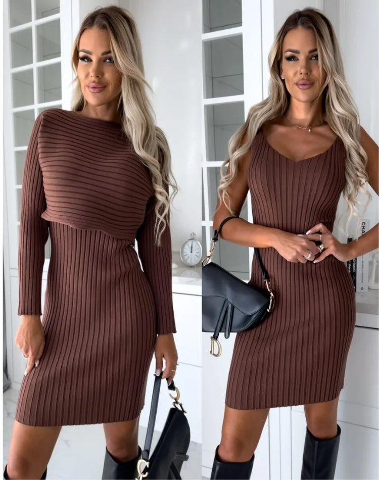 LARISSA™ - Ensemble deux pièces en tricot côtelé