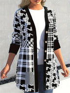 LEONA™ | Cardigan élégant à imprimé géométrique