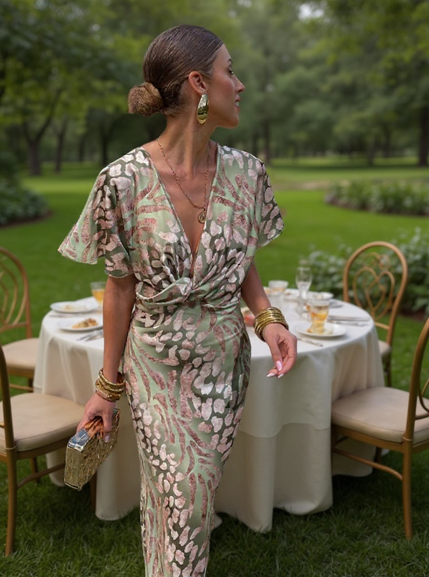 Frances | Robe longue torsadée sur le devant