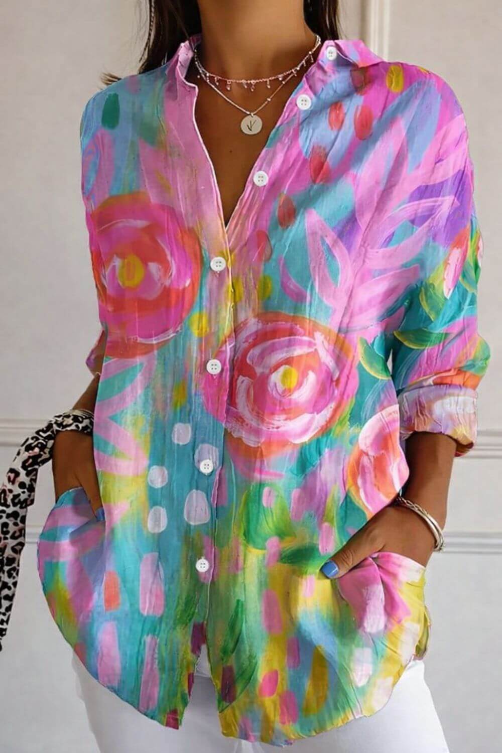 Sylvia | Blouse à Imprimé Floral aux Couleurs Douces