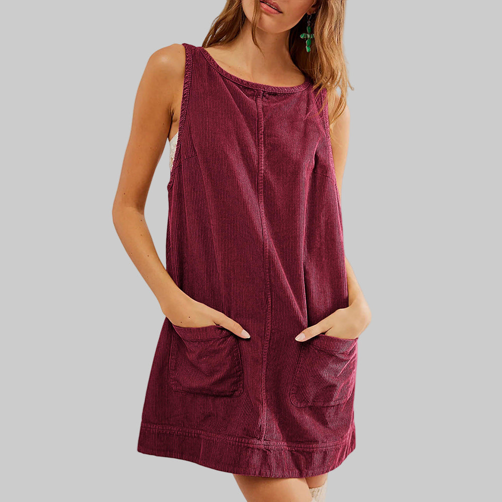 SADA™ - Robe Courte Trapèze Chic à Col Rond