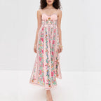 IDONNA™ – Robe longue d'été fleurie sans manches de classe