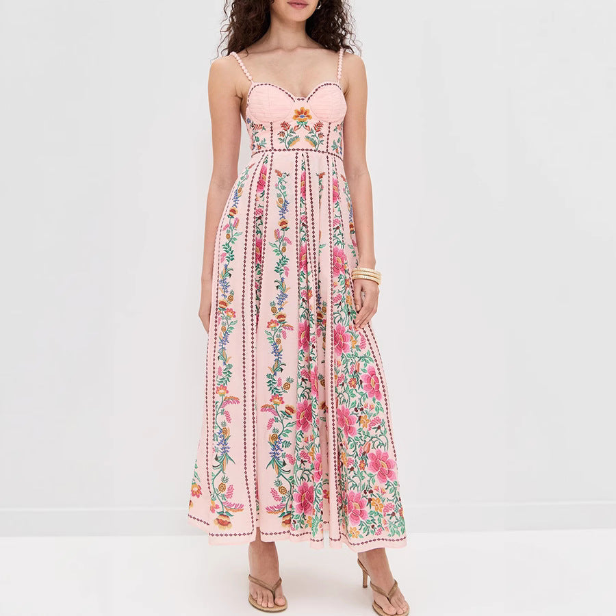 IDONNA™ – Robe longue d'été fleurie sans manches de classe