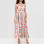 IDONNA™ – Robe longue d'été fleurie sans manches de classe