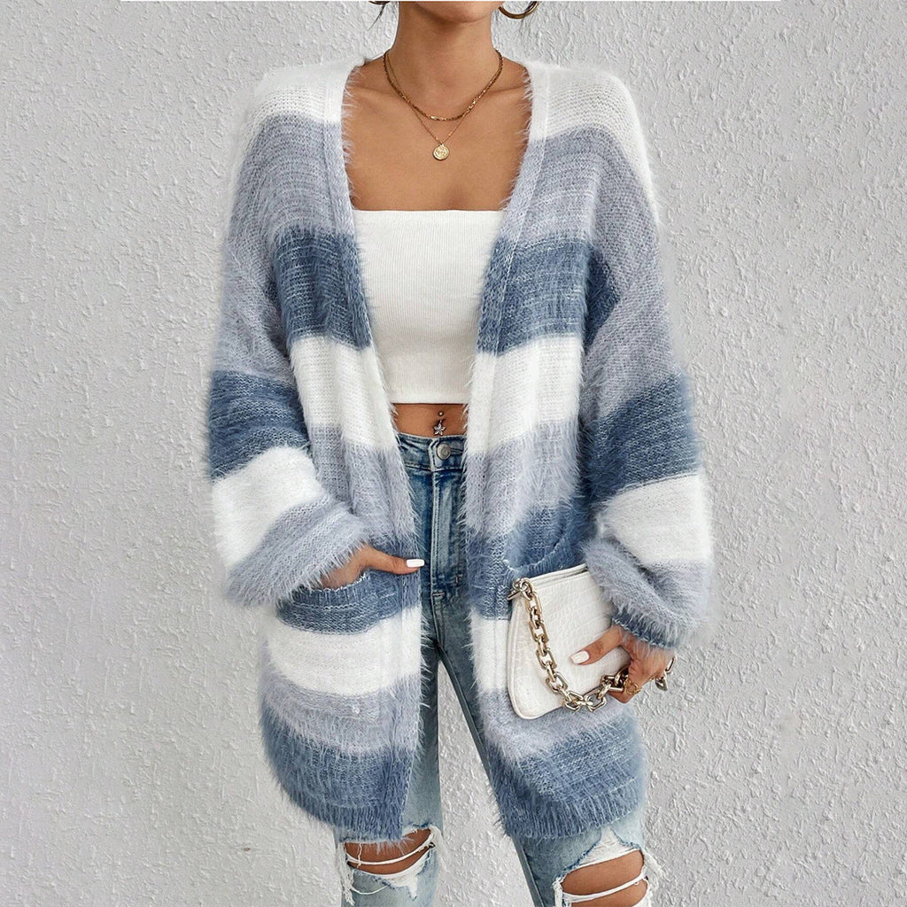 JULIETA™ - Cardigan douillet en maille floue à manches longues et devant ouvert