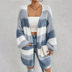 JULIETA™ - Cardigan douillet en maille floue à manches longues et devant ouvert