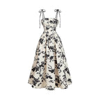 DAHLIANA™ - Robe d'été élégante à nouer sur les épaules à motif floral