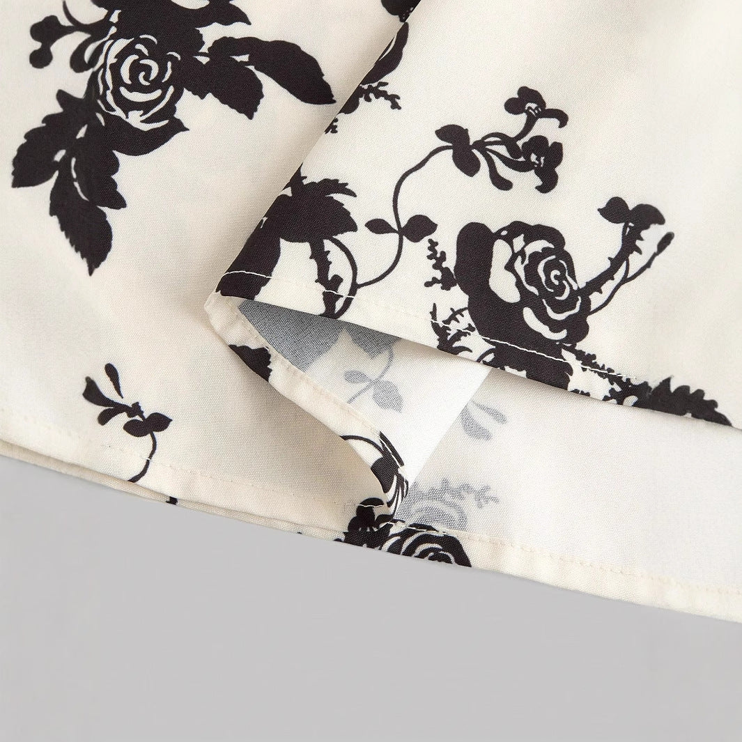 DAHLIANA™ - Robe d'été élégante à nouer sur les épaules à motif floral