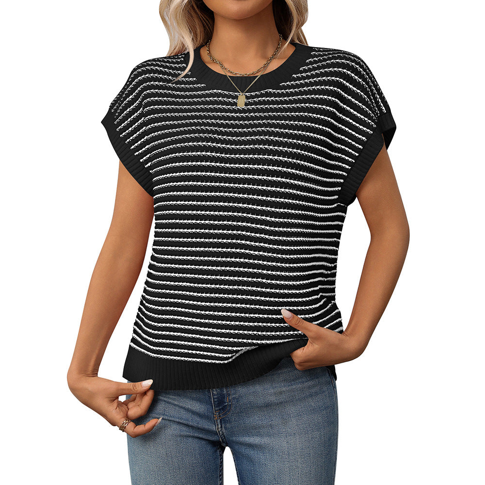 DAFROSA™ – Pull rayé décontracté à col rond