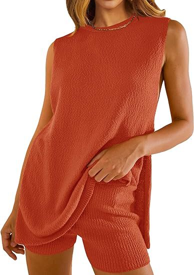 SAVINA™ – Ensemble décontracté sans manches : pull et short