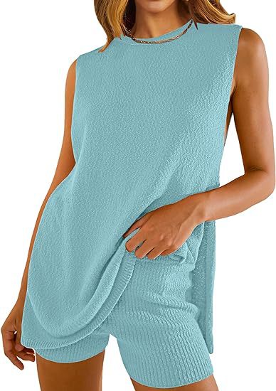 SAVINA™ – Ensemble décontracté sans manches : pull et short