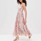 IDONNA™ – Robe longue d'été fleurie sans manches de classe