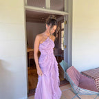 REGINE™ - Robe Longue d'Été Élégante Lotus à Col Halter