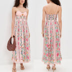 IDONNA™ – Robe longue d'été fleurie sans manches de classe