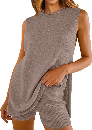 SAVINA™ – Ensemble décontracté sans manches : pull et short