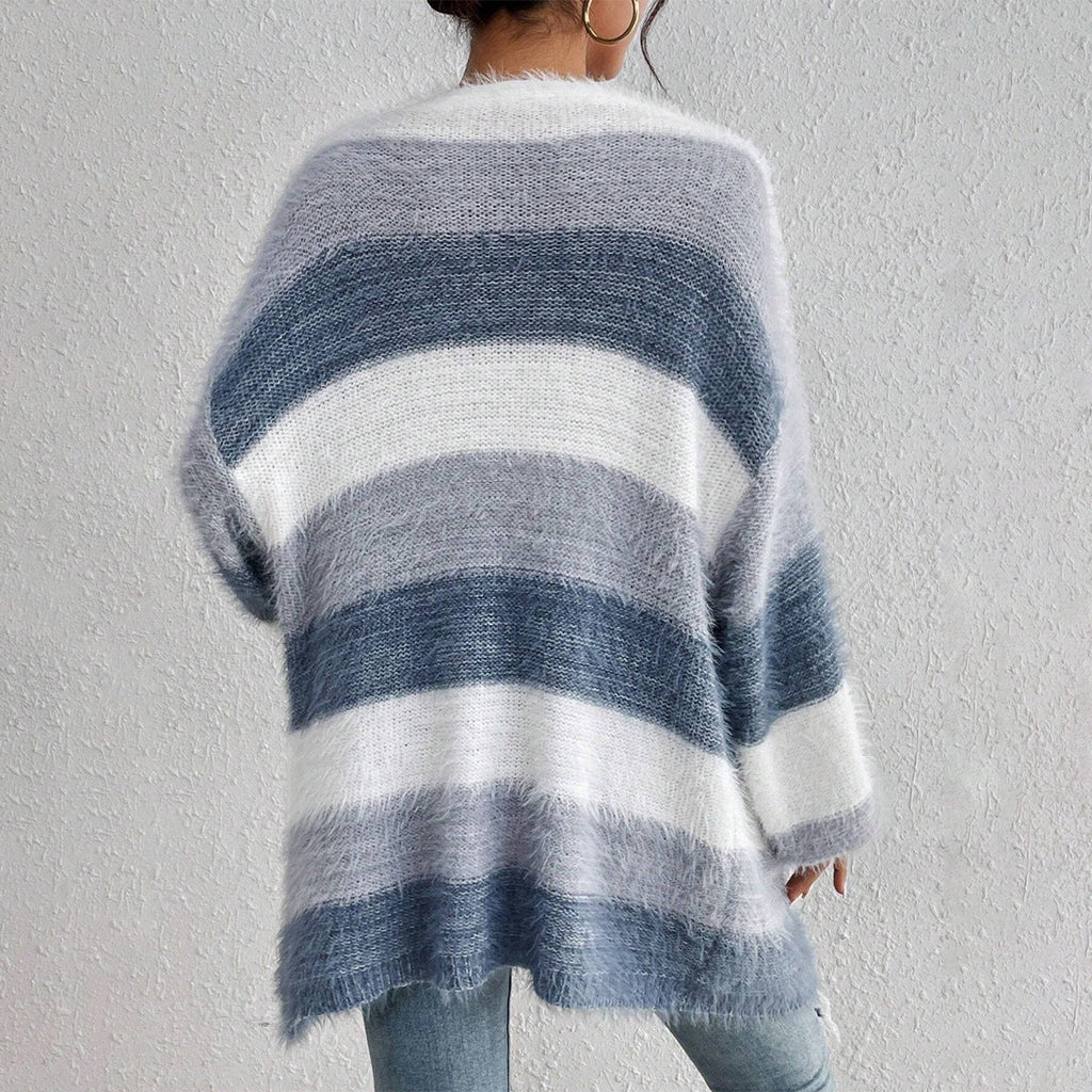 JULIETA™ - Cardigan douillet en maille floue à manches longues et devant ouvert