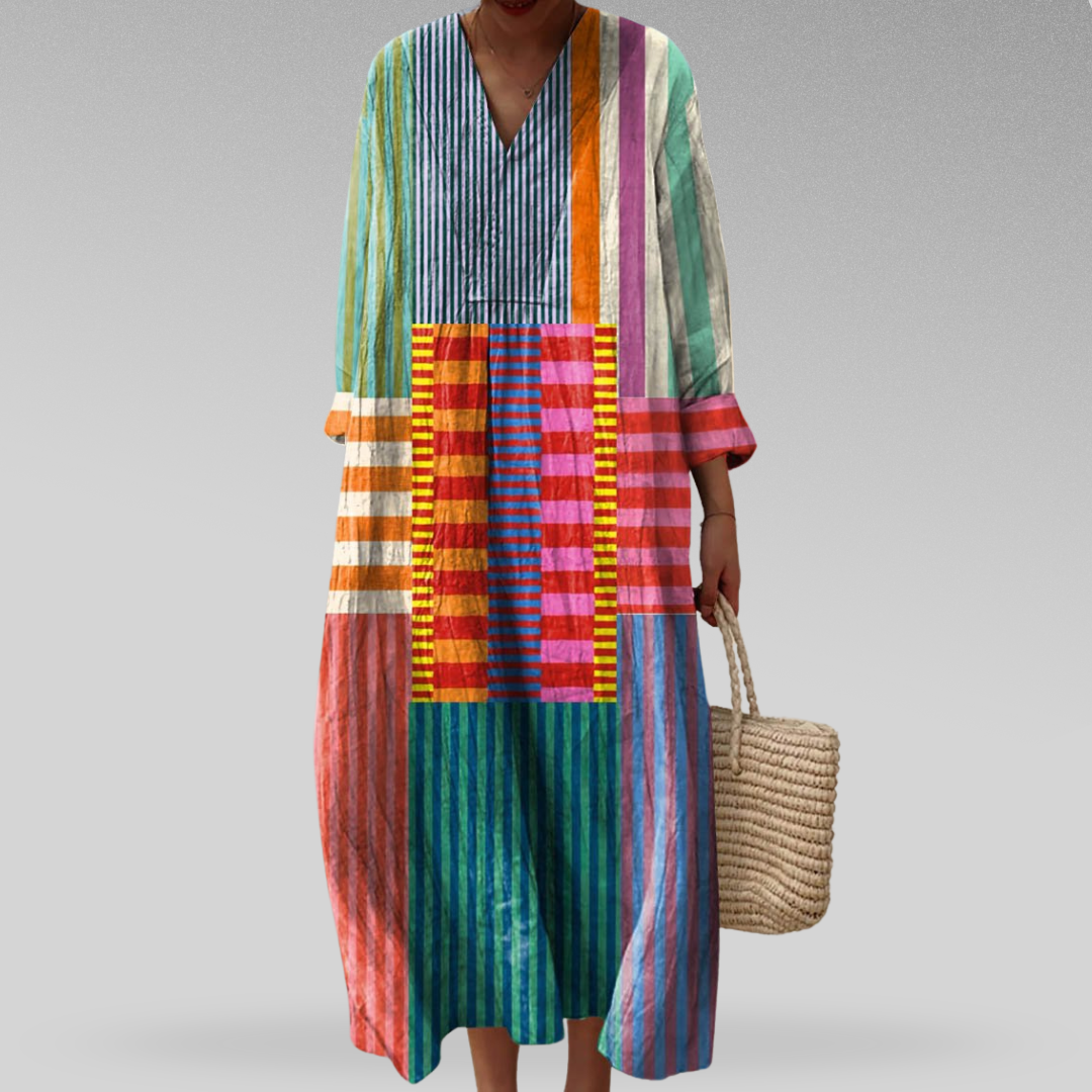 Catherine | Robe Géométrique Élégante